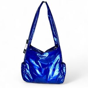 NWT! Tahari Bardot Blue Nylon Hobo Bag